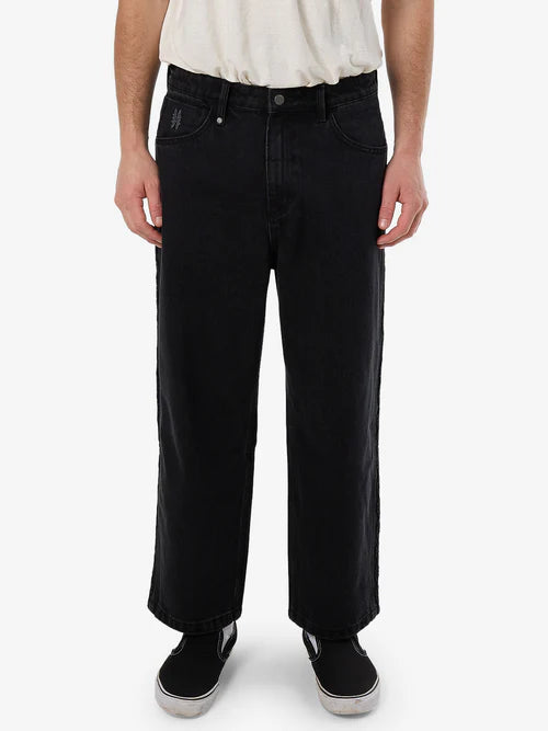 Lighten Up Big Slacker Cropped Jean - Aged Black