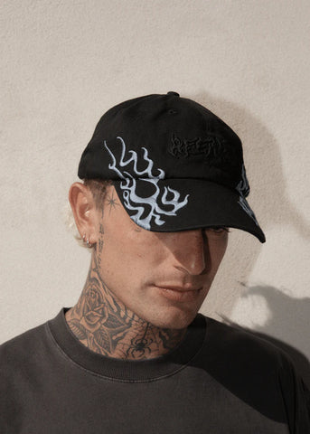 Scorched Panelled Cap - Black