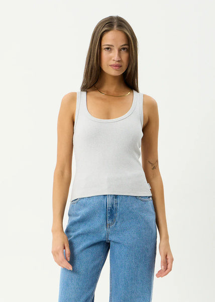 Layden Organic Rib Singlet - Shadow Grey Marle