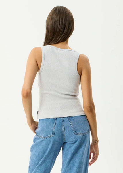 Layden Organic Rib Singlet - Shadow Grey Marle