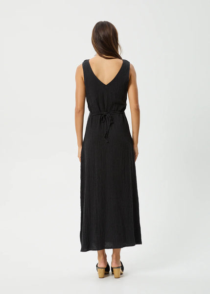 Focus Seersucker Maxi Dress - Black