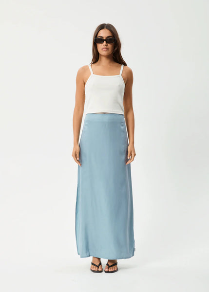 Grace Maxi Cupro Skirt - Ether Blue