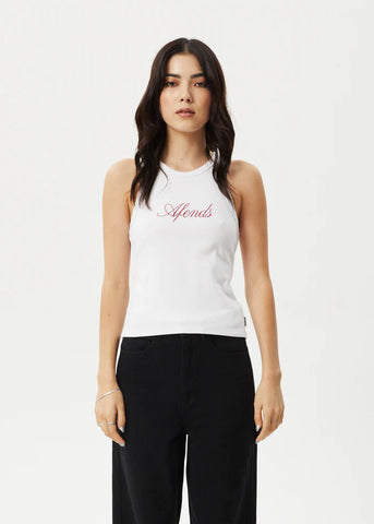 Notice Rib Singlet - White