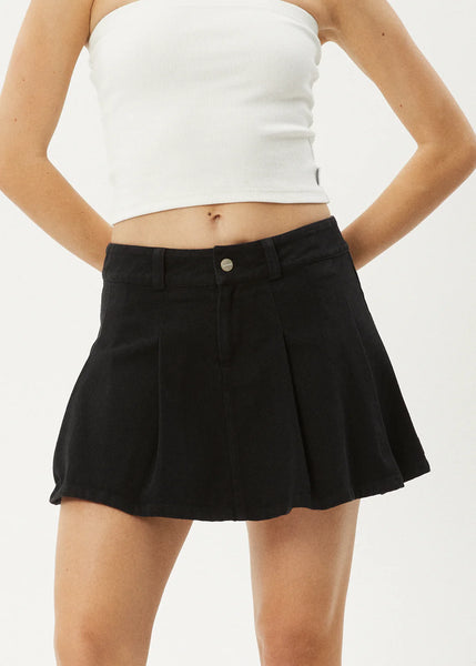 Mika Pleat Mini Skirt - Black