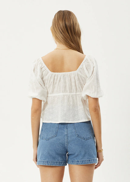 Marlow Tie Front Top - White