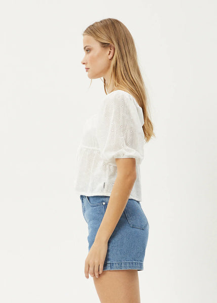 Marlow Tie Front Top - White