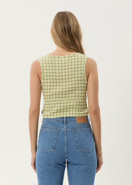 Darcy Check Button Up Top - Lemongrass