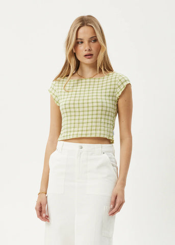 Darcy Check Top - Lemongrass