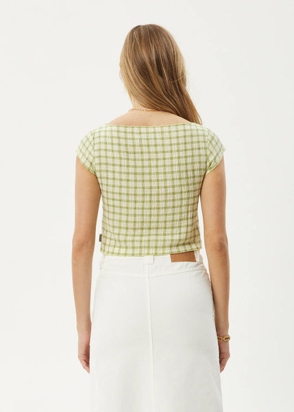 Darcy Check Top - Lemongrass