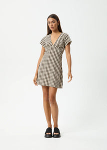 Gambet Check Tea Dress - Black/Sand