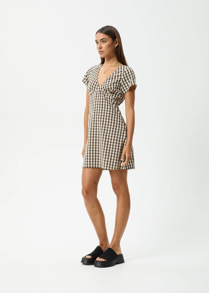 Gambet Check Tea Dress - Black/Sand