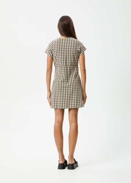 Gambet Check Tea Dress - Black/Sand