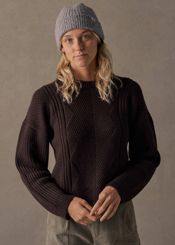 Cable Knit Sweater - Brown
