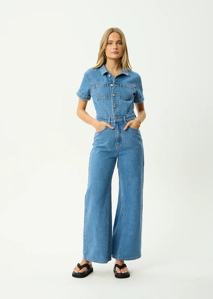 Miami Denim Jumpsuit - Worn Blue