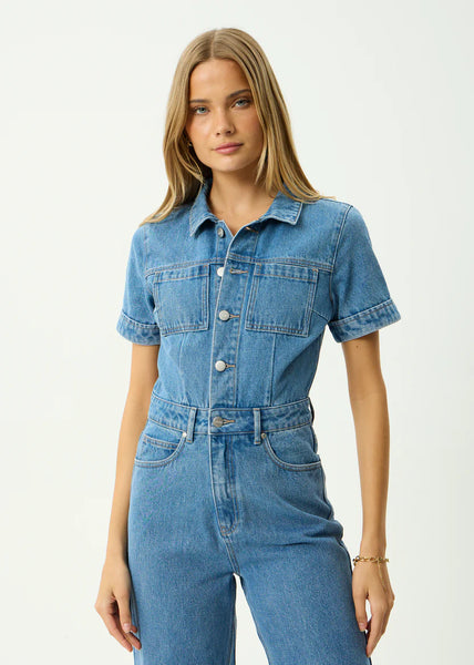 Miami Denim Jumpsuit - Worn Blue