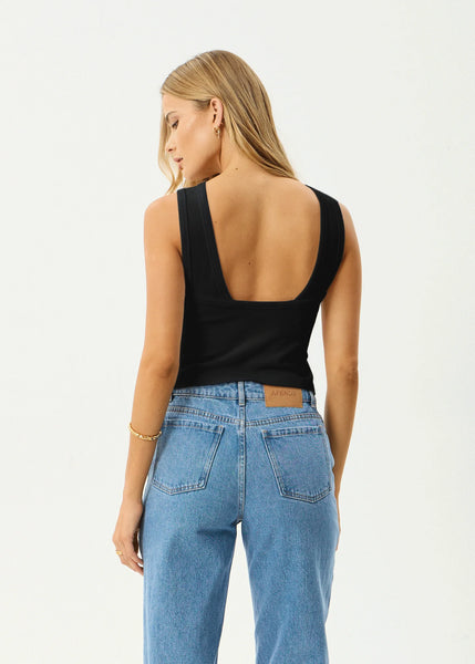 Charlie Rib Singlet - Black