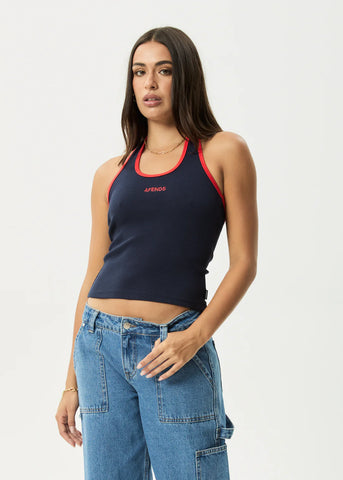 Basis Rib Halter - Navy/Tomato
