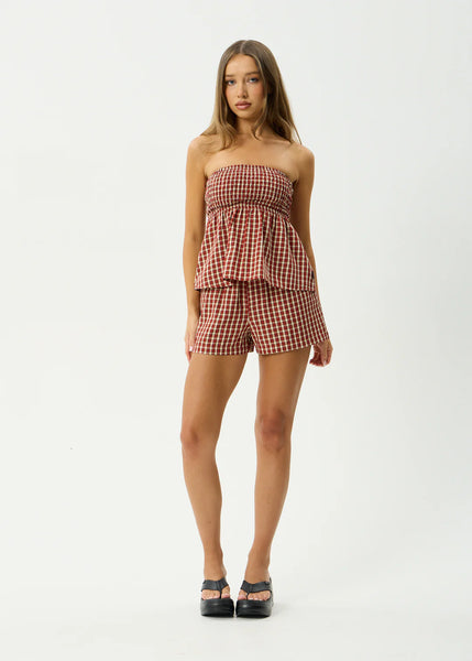 Austin Check Boxer Short - Red Rum