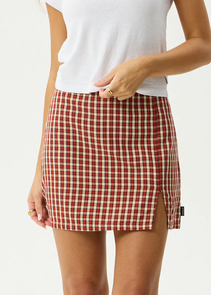 Austin Check Mini Skirt - Red Rum