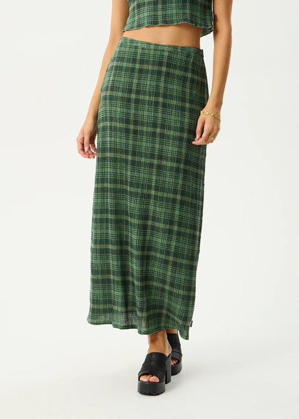 Lonnie Seersucker Maxi Skirt - Hunter Green