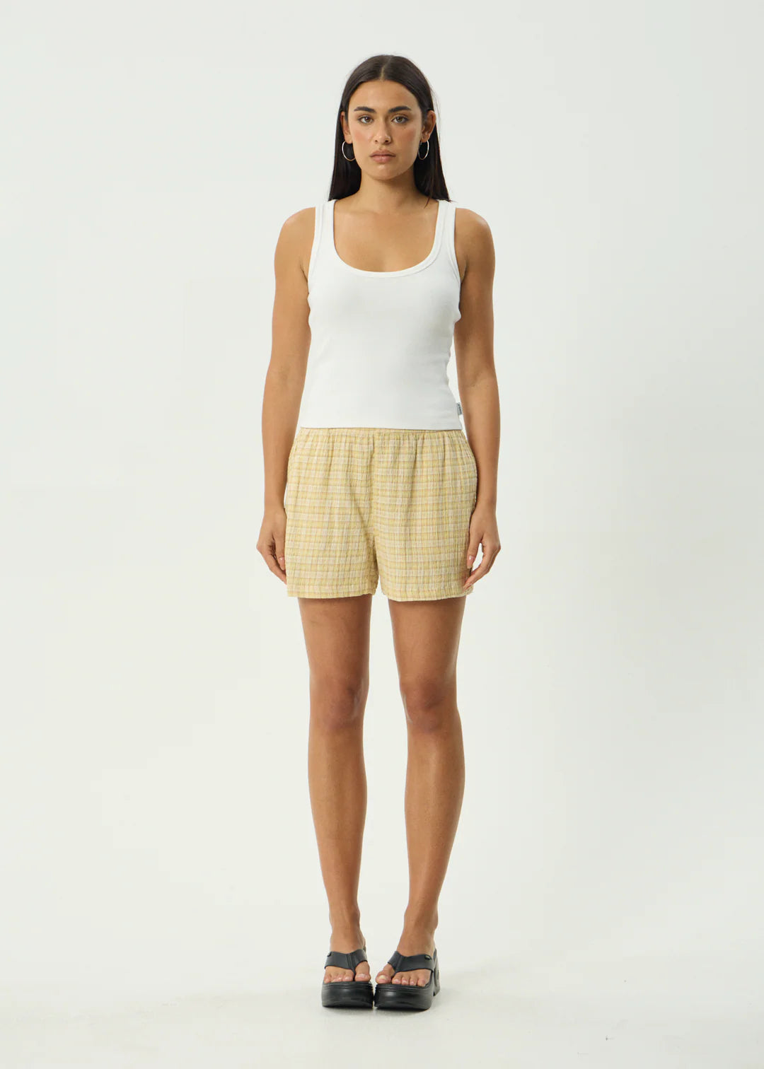 Sunday Hemp Seersucker Short - Lemon Check