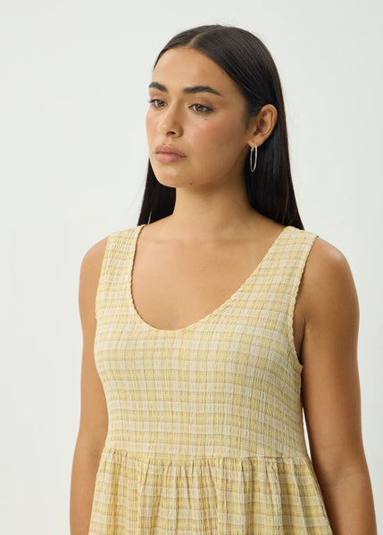 Sunday Check Midi Dress - Lemon Check