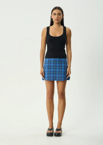 Camden Organic Check Mini Skirt - Marina Check