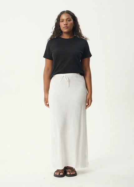 Focus Seersucker Maxi Skirt - Off White