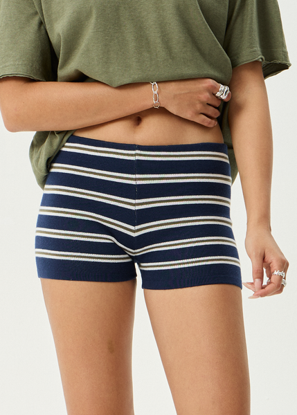 Delta Knit Short - Navy Stripe