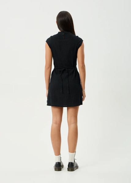 Elodie Seersucker Mini Dress - Black