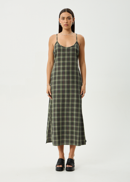 Valley Maxi Dress - Jonah Deep Olive Check