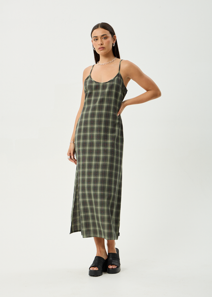 Valley Maxi Dress - Jonah Deep Olive Check
