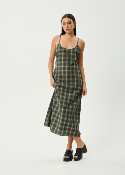 Valley Maxi Dress - Jonah Deep Olive Check