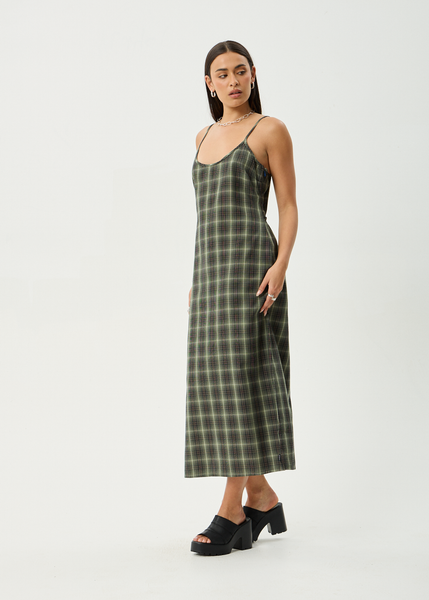 Valley Maxi Dress - Jonah Deep Olive Check