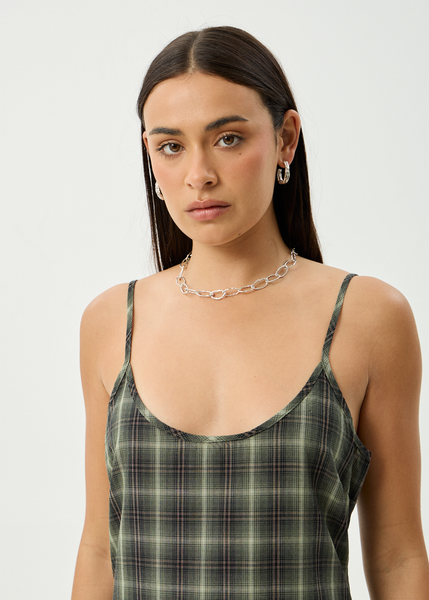 Valley Maxi Dress - Jonah Deep Olive Check