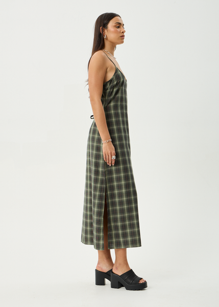 Valley Maxi Dress - Jonah Deep Olive Check