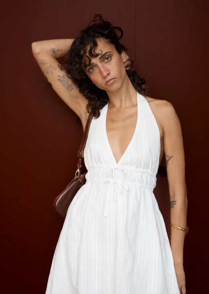 June Blanc Organic Mini Dress - White