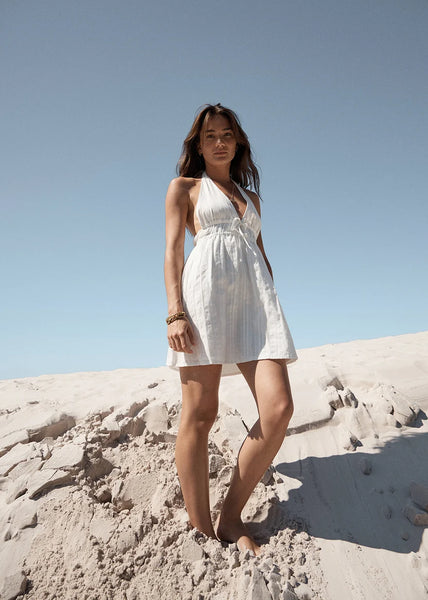 June Blanc Organic Mini Dress - White