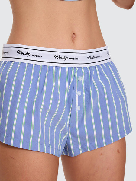 Worship Cherub Micro Boxer Shorts - Dream Blue Stripe