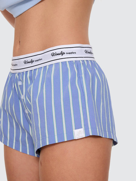 Worship Cherub Micro Boxer Shorts - Dream Blue Stripe