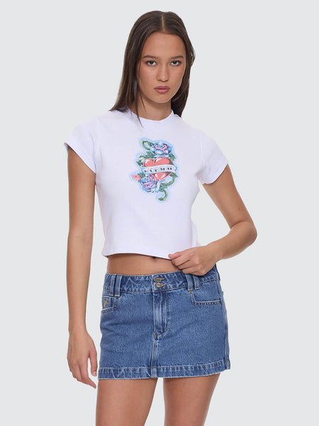 No Ragrets Teeny Tee - White