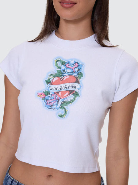 No Ragrets Teeny Tee - White