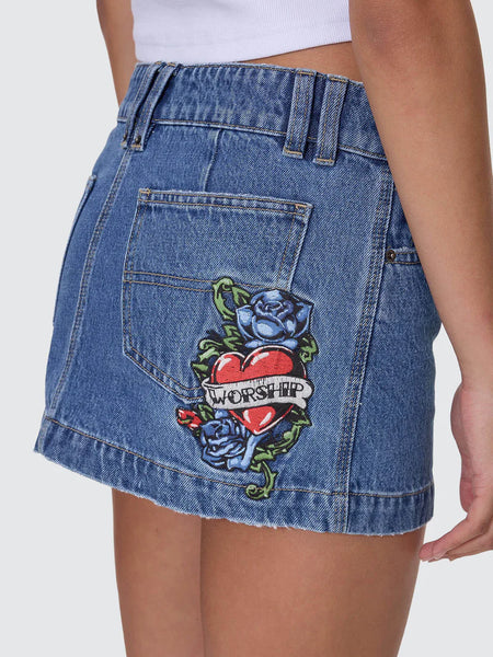 No Ragrets Micro Skirt - Sky High Blue