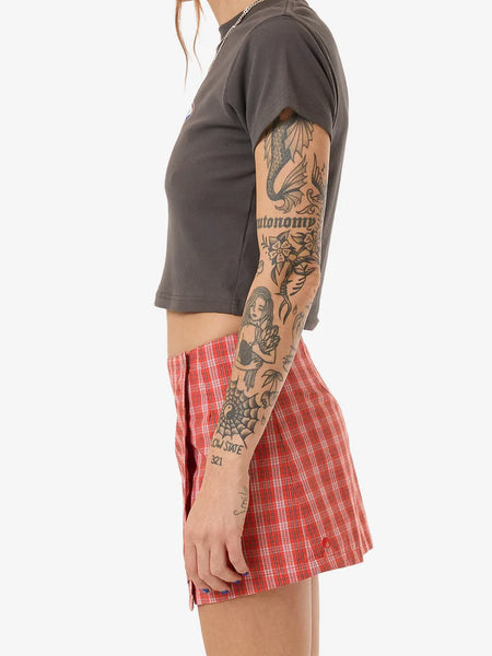 Class Micro Wrap Skirt - Tomato Red