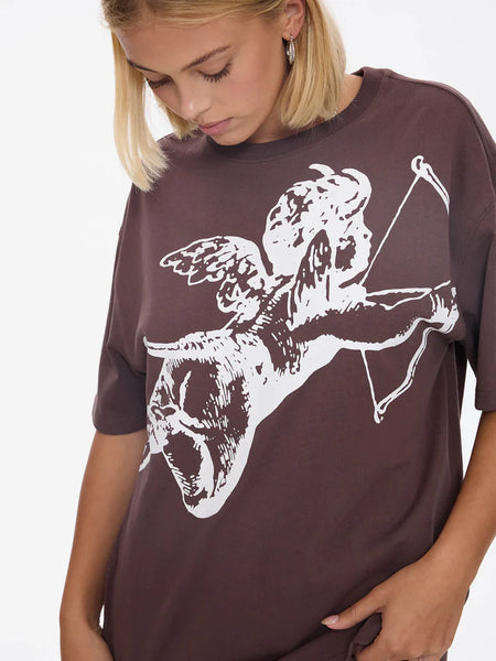 Cherub Relaxed Tee - Dark Choc
