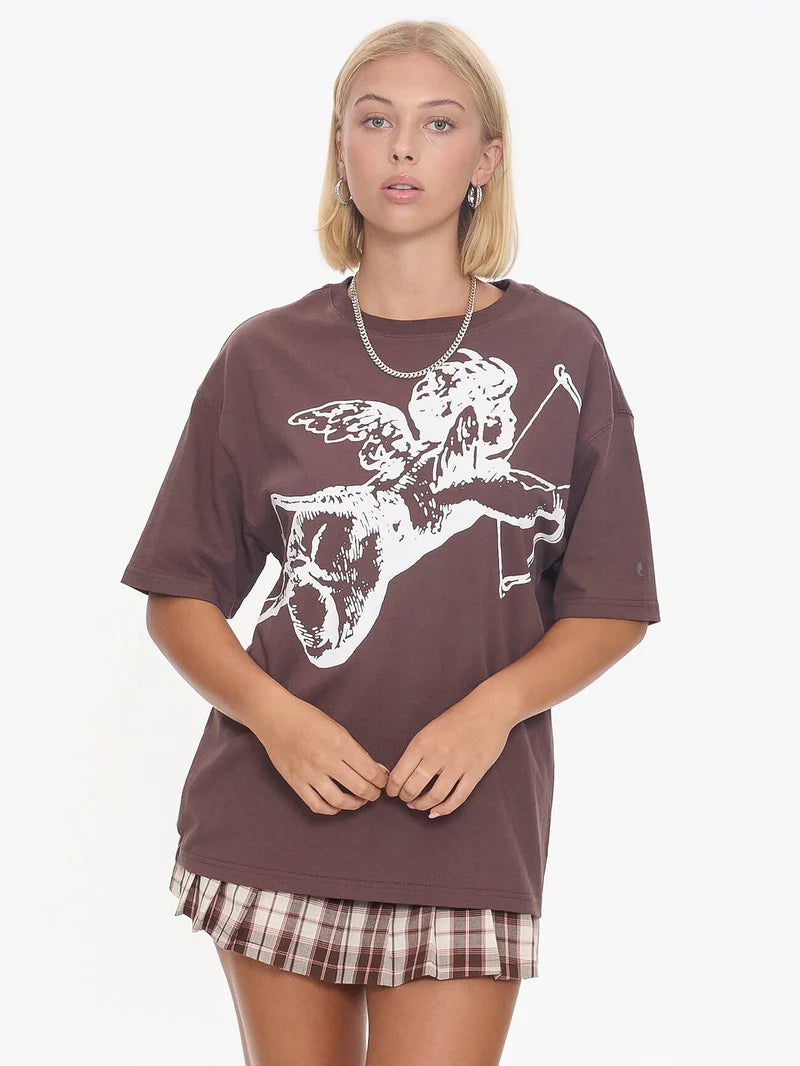 Cherub Relaxed Tee - Dark Choc