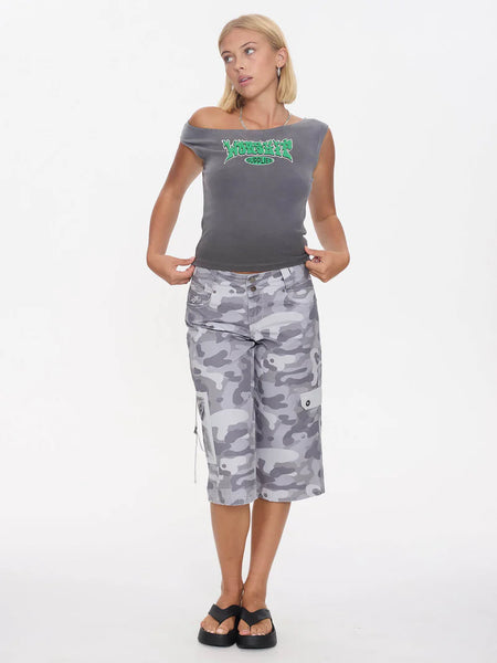 Whisp Cold Shoulder Top - Worn Black