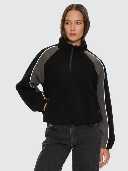 Tainted Quarter Zip Sherpa Fleece - Black