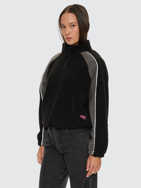 Tainted Quarter Zip Sherpa Fleece - Black