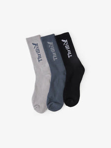 Thrills Workwear 3pk Crew Socks - Alloy/Light Petrol/Black